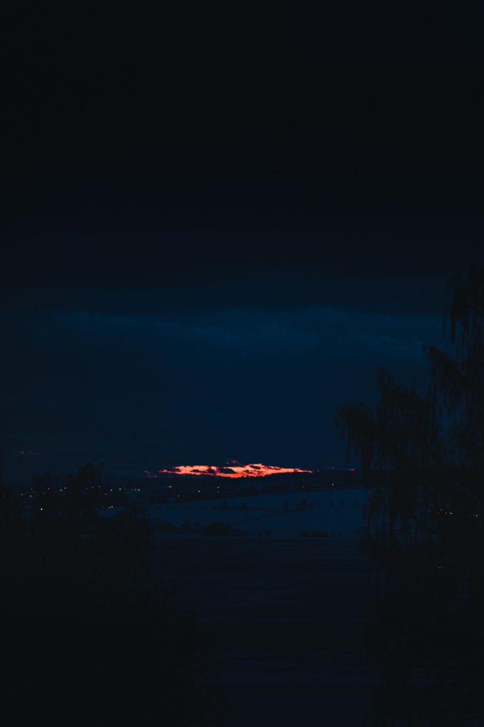 Coucher soleil nuit couleurs soirée Norvège Hamar